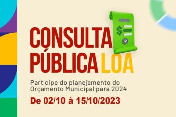 Câmara Municipal abre consulta pública para elaboração do Orçamento Municipal para 2024