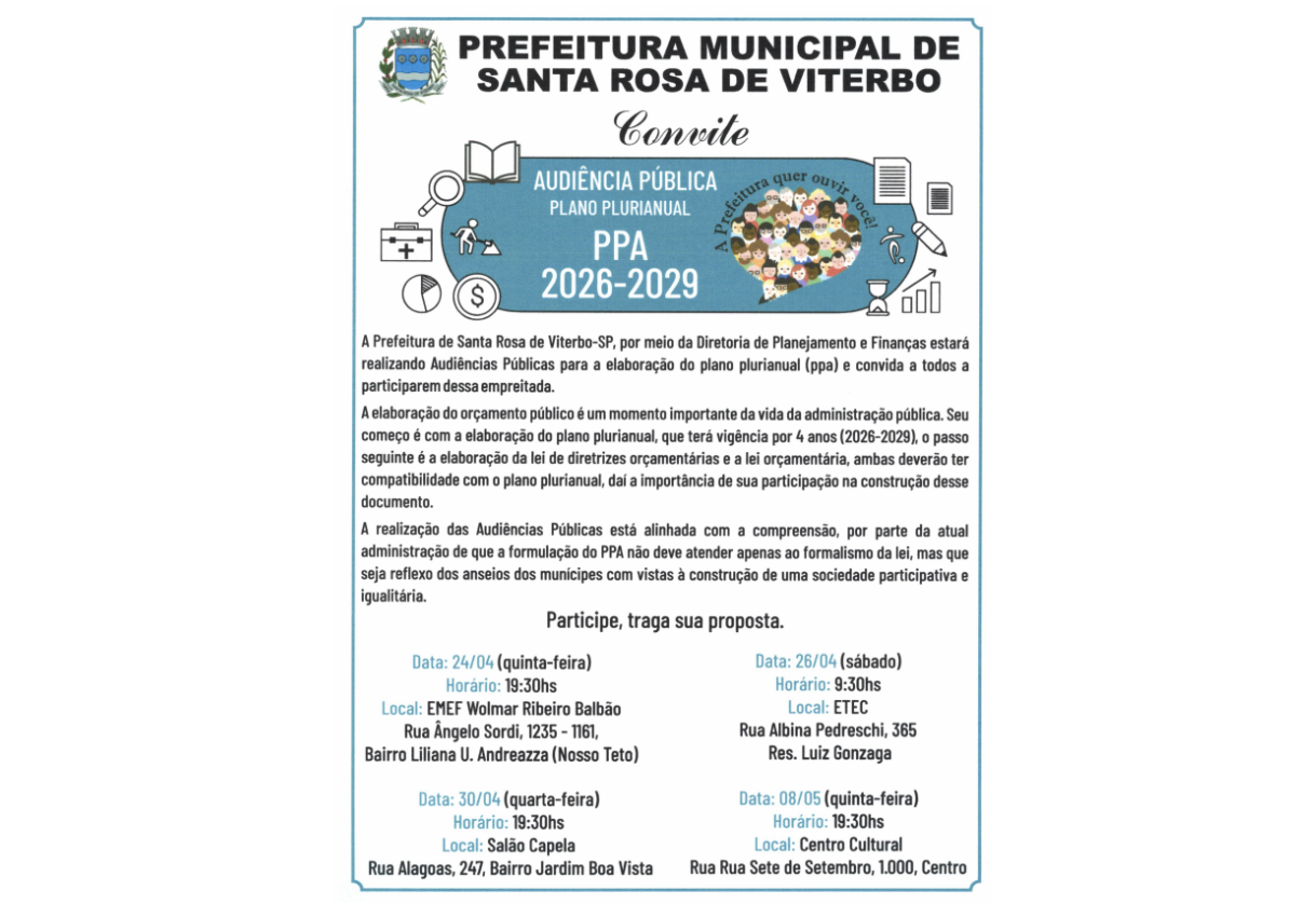 PLANO PLURIANUAL (PPA) 2026-2029